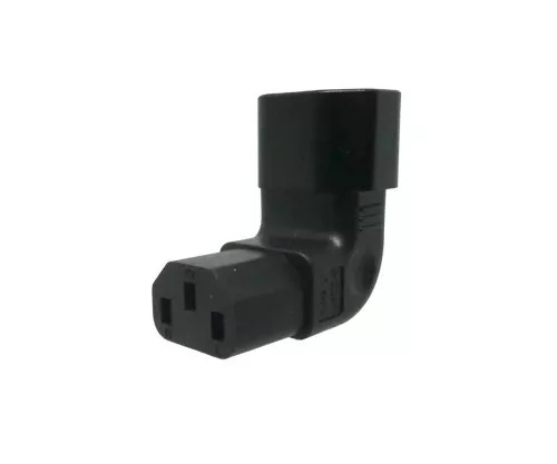 Power adapter C13 to C14 angled, YL-3212L-2 IEC 60320-C13/14 horizontal angled, top/bottom
